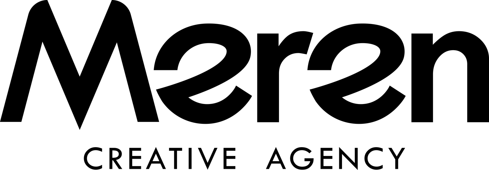 Logo MEREN Creative Agency en noir, pour fonds clairs